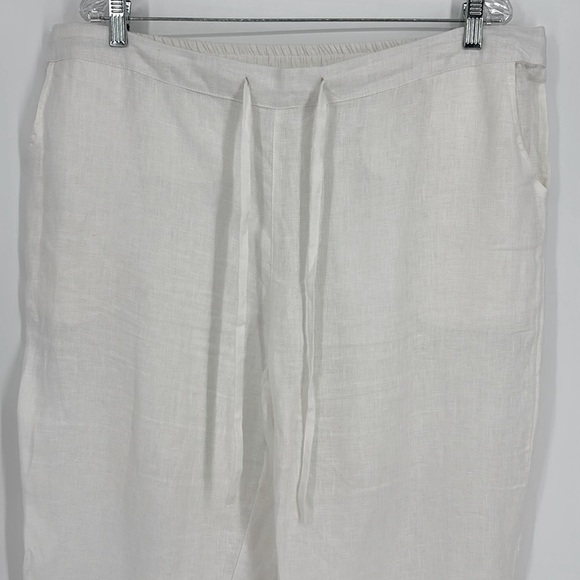 Iximo 100% Linen Paperbag Pants Women’s Size XXL in White New Without Tags! - Picture 3 of 10